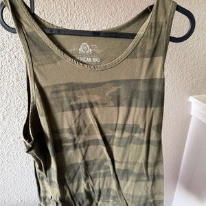 American Rag Women’s Medium Green Camouflage Striped Tank